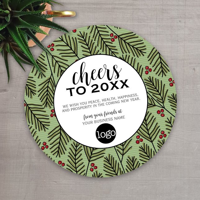 Cartes Pour Fêtes Annuelles Salutation d'affaires avec logo - Salutation - Bra (Cheers to the New Year - Holiday Greeting Cards)