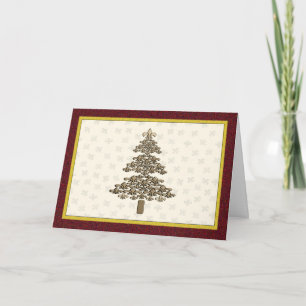Cartes Pour Fêtes Annuelles Salutation d'arbre de Noël de Fleur de Lis