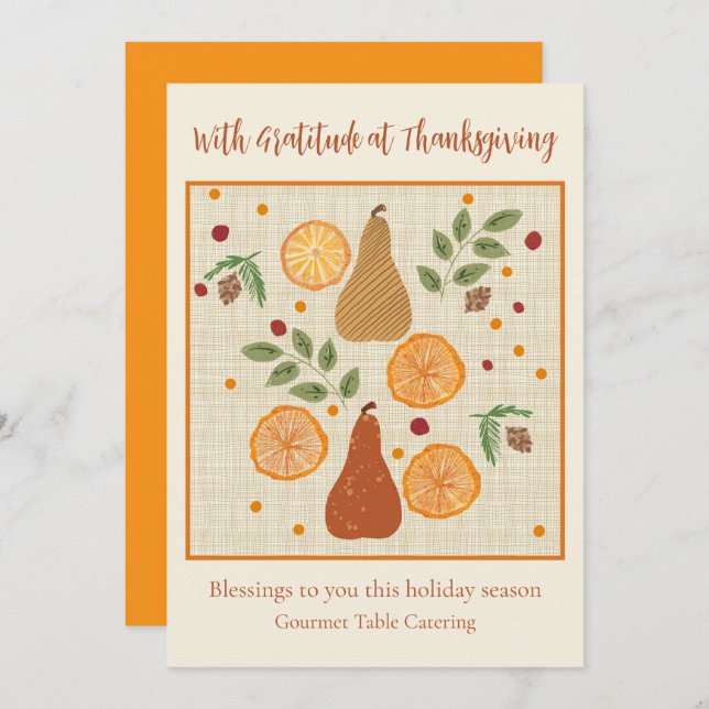 Cartes Pour Fêtes Annuelles Salutation de bon thanksgiving (Devant / Derrière)
