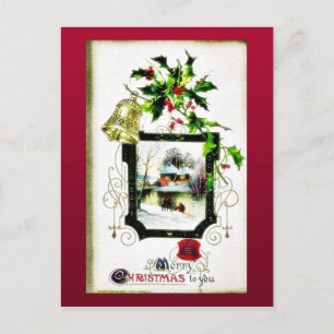Cartes Pour Fêtes Annuelles Salutation de Noël avec deux anges serrés