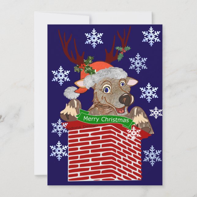 Cartes Pour Fêtes Annuelles Salutation de Noël de Rudolf (Devant)