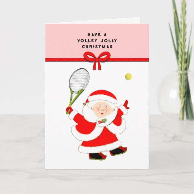 Cartes Pour Fêtes Annuelles Salutation de Noël de tennis (Devant)