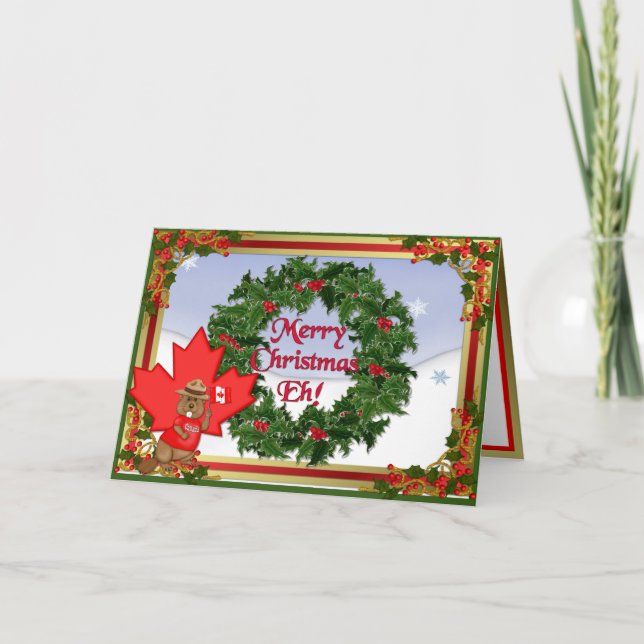 Cartes Pour Fêtes Annuelles Salutation de Noël du Canada (Devant)