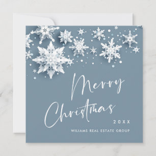 Cartes Pour Fêtes Annuelles Salutation de Noël minimaliste des flocons de neig