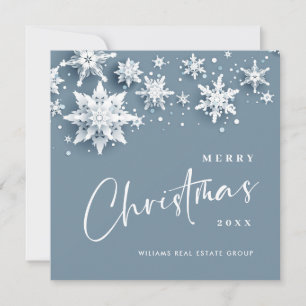 Cartes Pour Fêtes Annuelles Salutation de Noël minimaliste des flocons de neig