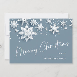 Cartes Pour Fêtes Annuelles Salutation de Noël minimaliste des flocons de neig