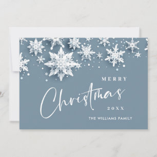Cartes Pour Fêtes Annuelles Salutation de Noël minimaliste des flocons de neig