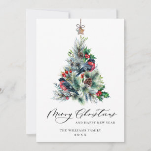 Cartes Pour Fêtes Annuelles Salutation de Noël minimaliste Élégante Arbre à Pi
