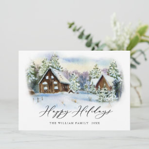 Cartes Pour Fêtes Annuelles Salutation de Noël minimaliste Élégante Arbre à Pi