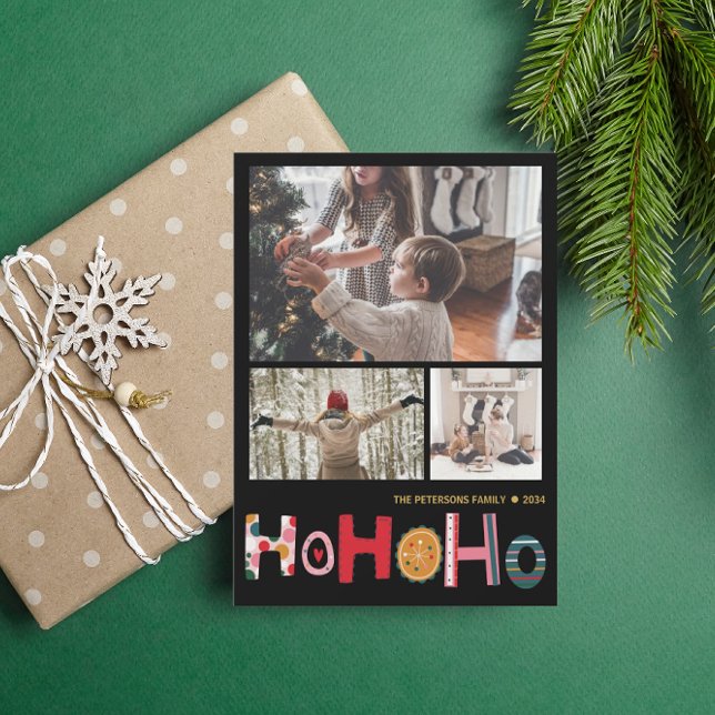 Cartes Pour Fêtes Annuelles Salutation de Noël moderne 3 photo (Créateur téléchargé)