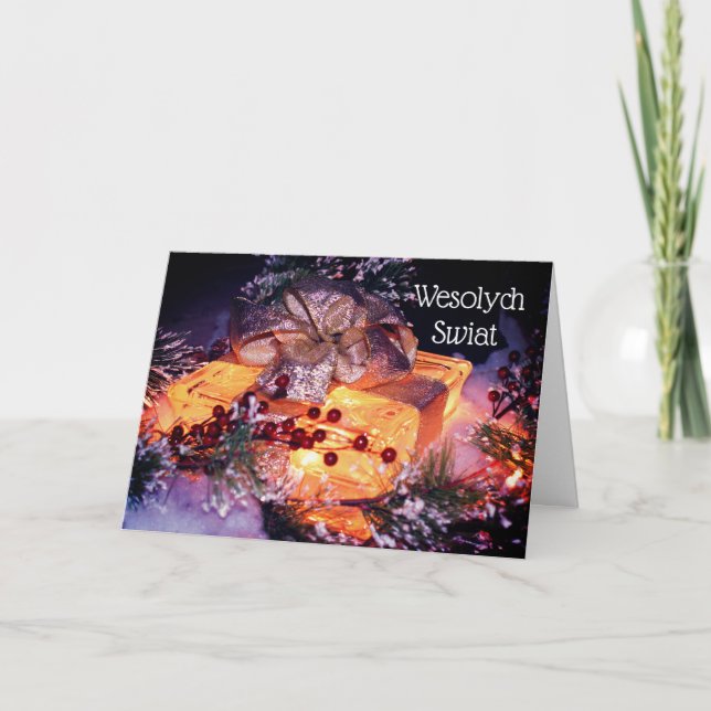 Cartes Pour Fêtes Annuelles Salutation de Noël polonais Élégant cadeau avec la (Devant)