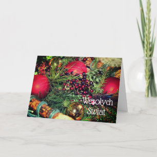 Cartes Pour Fêtes Annuelles Salutation de Noël polonais élégantes décorations