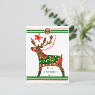Cartes Pour Fêtes Annuelles Salutation de Noël scandinave avec texte personnal