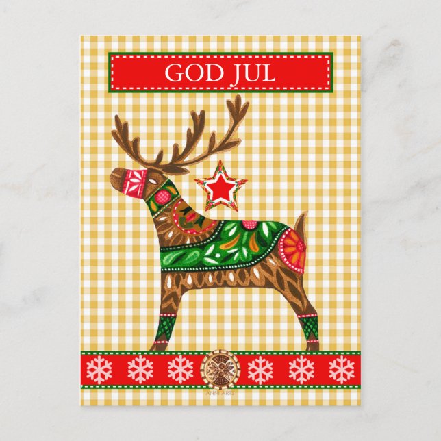Cartes Pour Fêtes Annuelles Salutation de Noël scandinave avec texte personnal (Devant)