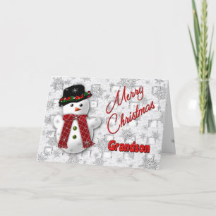 Cartes Pour Fêtes Annuelles Salutation de Noël Snowman - Grand-fils