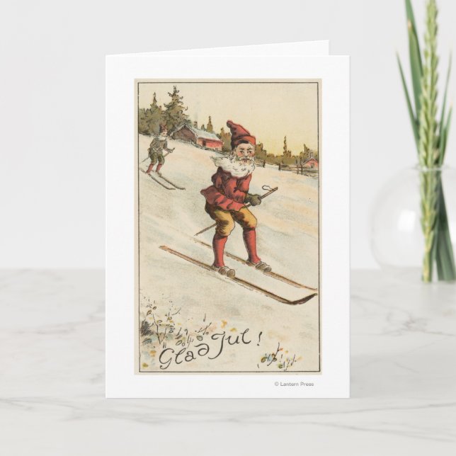 Cartes Pour Fêtes Annuelles Salutation de NoëlPatinage de Noël (Devant)