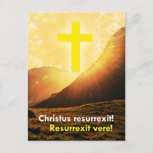 Cartes Pour Fêtes Annuelles Salutation de Pâques Christ est ressuscité en lati