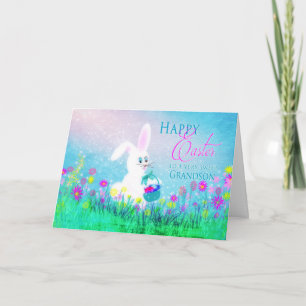 Cartes Pour Fêtes Annuelles Salutation de Pâques - petit-fils - lapin de
