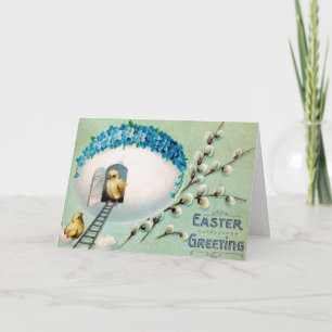 Cartes Pour Fêtes Annuelles Salutation de Pâques pour les poules vintages