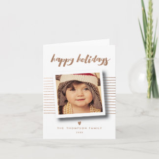 Cartes Pour Fêtes Annuelles Salutation de photo de Noël de bronze bonnes fêtes