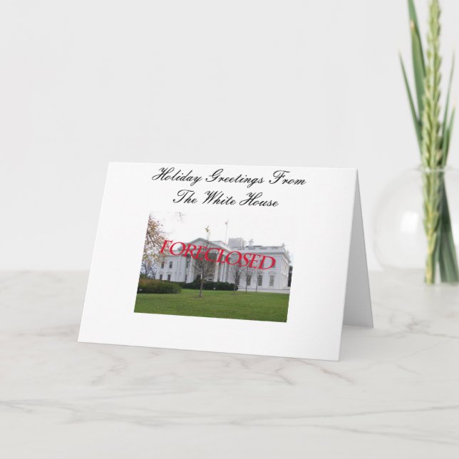 Cartes Pour Fêtes Annuelles Salutation de saison de la Maison Blanche empêchée (Devant)