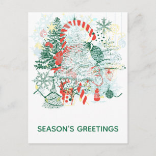 Cartes Pour Fêtes Annuelles Salutation de saison Tout Noël Rouge Vert