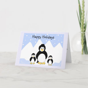 Cartes Pour Fêtes Annuelles Salutation de vacances de Penguin