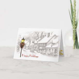 Cartes Pour Fêtes Annuelles Salutation de ville hivernale