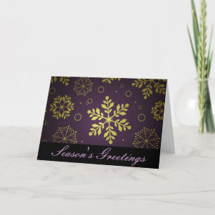 Cartes Pour Fêtes Annuelles Salutation d'entreprise de Noël de flocon de neige