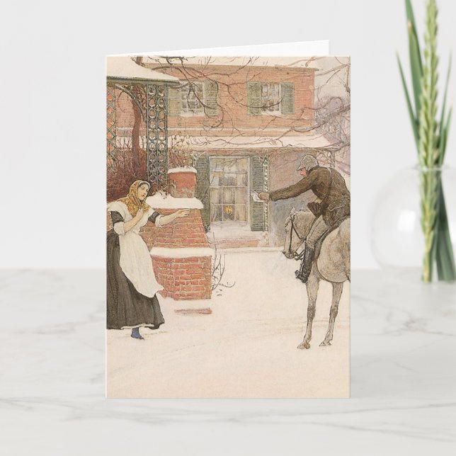 Cartes Pour Fêtes Annuelles Salutation du facteur par Robert Walker Macbeth (Devant)