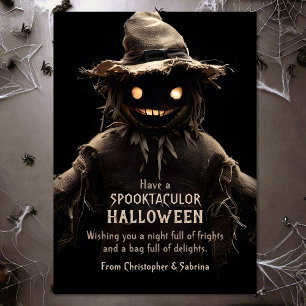 Cartes Pour Fêtes Annuelles Salutation éffrayante pour Halloween Scarecrow