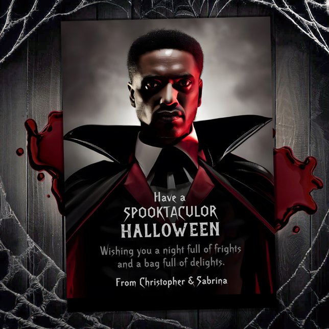 Cartes Pour Fêtes Annuelles Salutation éffrayante Vampire Dracula Halloween (Créateur téléchargé)