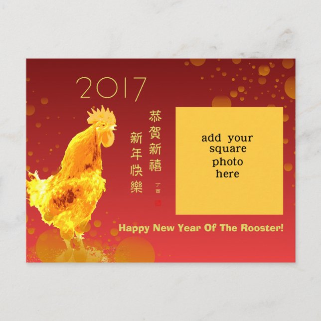 Cartes Pour Fêtes Annuelles Salutation faite sur commande chinoise de photo de (Devant)