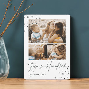 Cartes Pour Fêtes Annuelles Salutation festive 3 Photo Collage Hanoukka