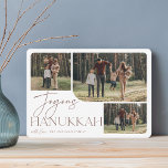 Cartes Pour Fêtes Annuelles Salutation festive | Joyous Hanoukka 3 Photo<br><div class="desc">Notre design festif et élégant de carte Hanoukka est la façon parfaite de montrer trois de vos photos de famille préférées. Le design horizontal ou paysagiste présente "Hanoukka Joyeux" dans la typographie en terre neutre en terre cuite et écriture manuscrite, avec votre nom de famille sous un arrière - plan...</div>