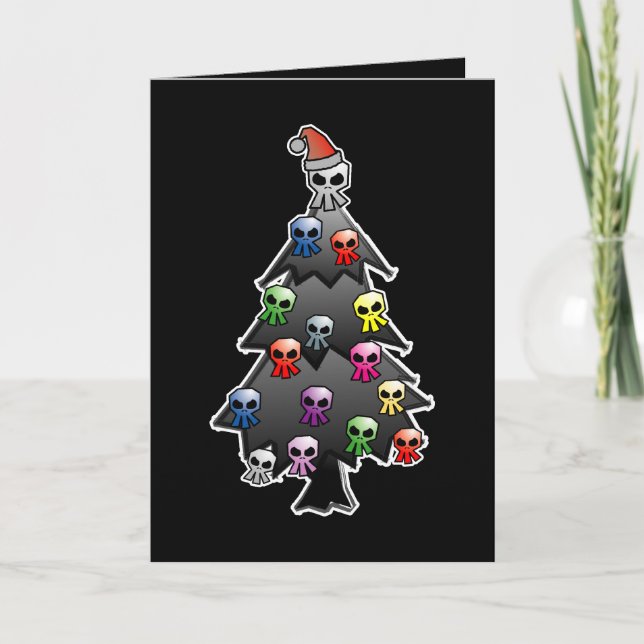 Cartes Pour Fêtes Annuelles Salutation foncée et gothique de vacances (Devant)