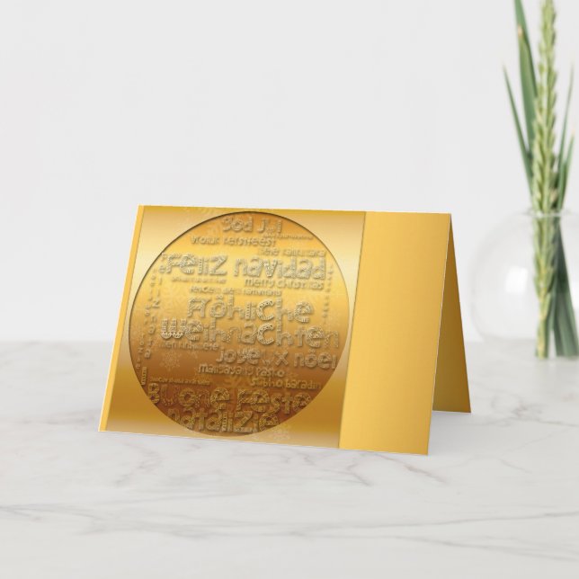 Cartes Pour Fêtes Annuelles Salutation Gold International Weihnachten Navidad (Devant)