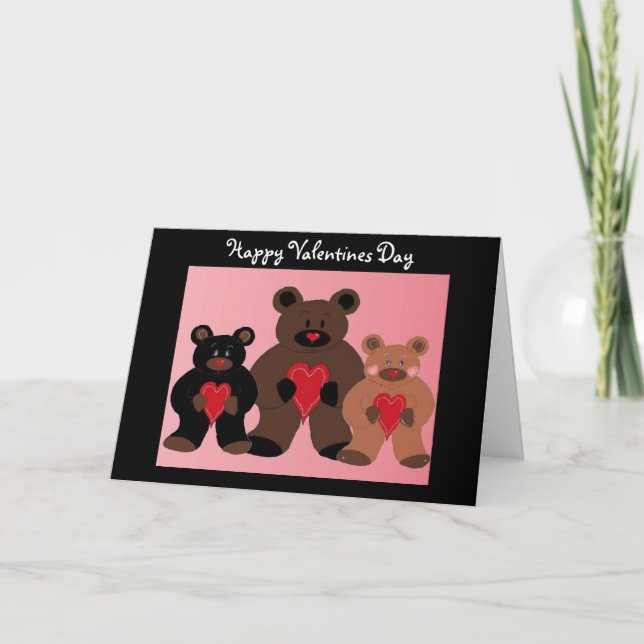 Cartes Pour Fêtes Annuelles Salutation nounours Valentine (Devant)