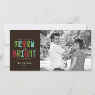 Cartes Pour Fêtes Annuelles Salutation photo Joyeuse et brillante de vacances