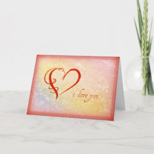 Cartes Pour Fêtes Annuelles Salutation Valentine - Je t'aime coeur