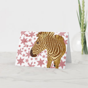 Cartes Pour Fêtes Annuelles Salutation vintage de Noël du zèbre II