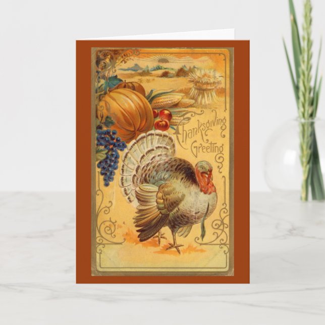 Cartes Pour Fêtes Annuelles Salutation vintage de thanksgiving (Devant)