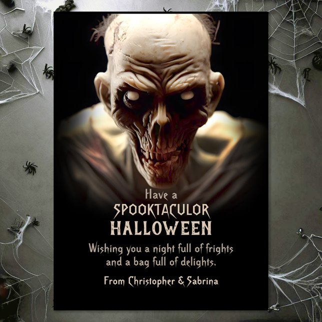 Cartes Pour Fêtes Annuelles Salutation Zombie éffrayante Halloween (Créateur téléchargé)