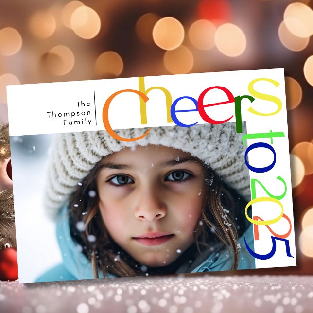 Cartes Pour Fêtes Annuelles Salutations à 2025 année photo ludique (Créateur téléchargé)