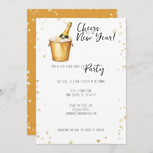 Cartes Pour Fêtes Annuelles Salutations à la fête du Nouvel An (Devant / Derrière)