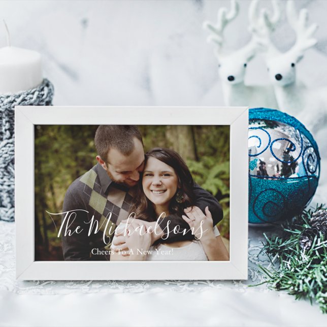 Cartes Pour Fêtes Annuelles Salutations À Une Photo Du Nouvel An (Créateur téléchargé)