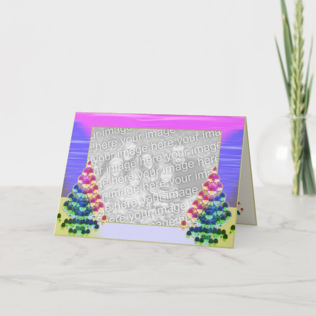 Cartes Pour Fêtes Annuelles Salutations brillantes d'arbre de Noël (cadre de (Devant)