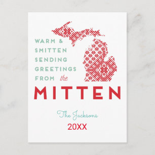 Cartes Pour Fêtes Annuelles Salutations chaleureuses et légères du Mitten MI