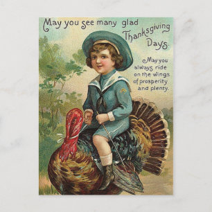 Cartes Pour Fêtes Annuelles Salutations d'action de grâces vintages