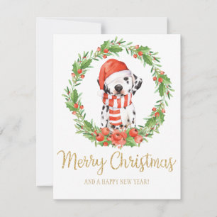 Cartes Pour Fêtes Annuelles Salutations dalmatiennes de Noël de chien de